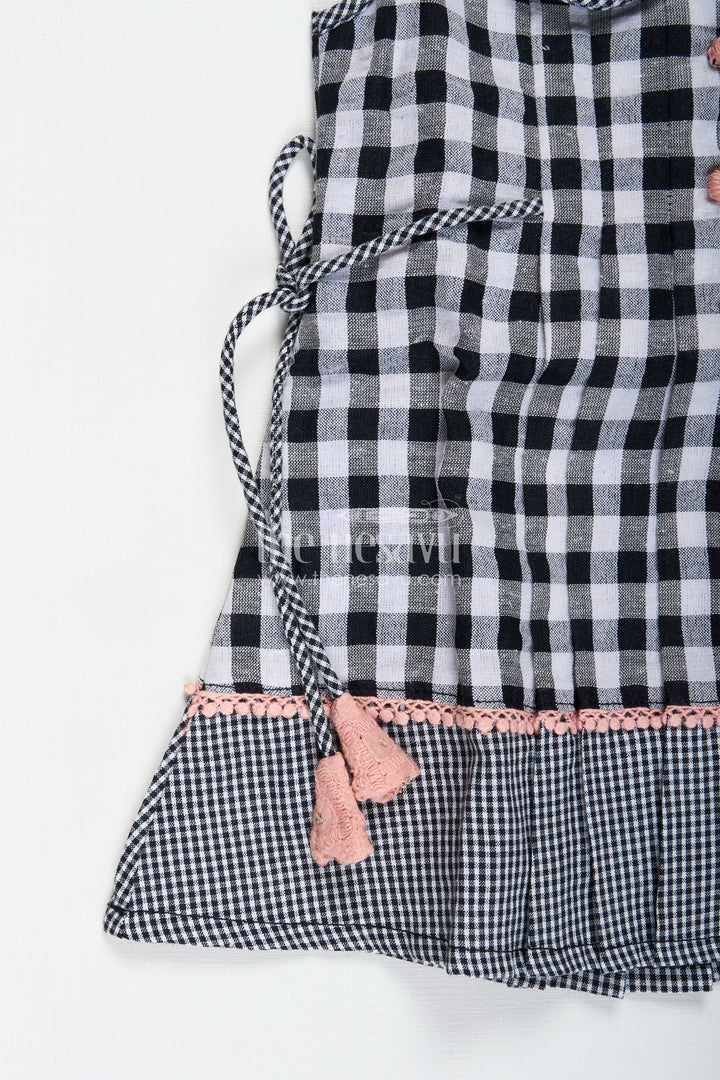 Formal Party Frock For Kids Classic Checkered Style