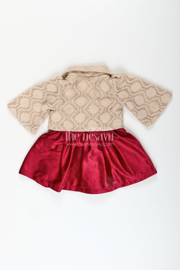 Baby girl embroidered cotton frock with designer jacket ideal for birthday or naming ceremony
