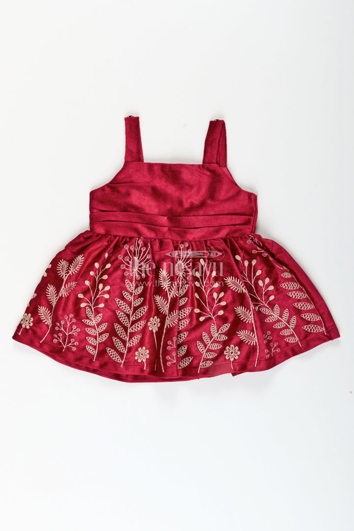 Baby girl embroidered cotton frock with designer jacket ideal for birthday or naming ceremony
