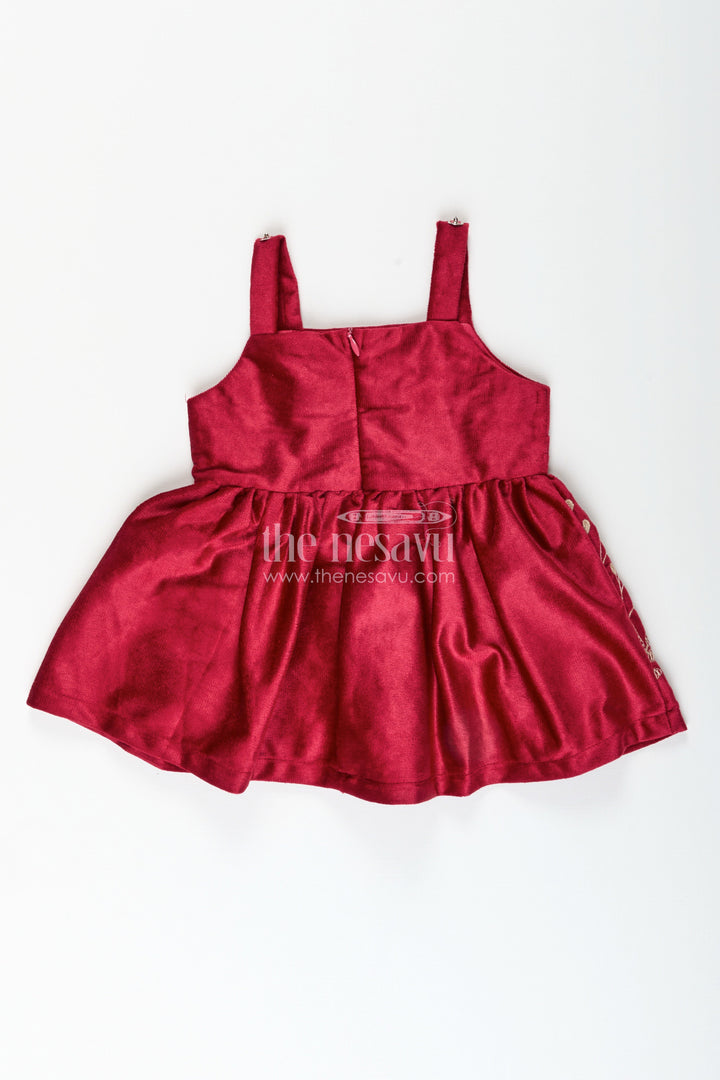 Baby girl embroidered cotton frock with designer jacket ideal for birthday or naming ceremony