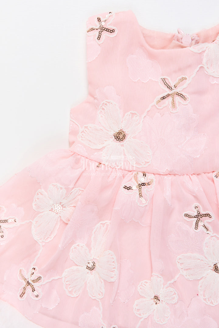 Baby girl chiffon embroidered frock with fur jacket for winter functions