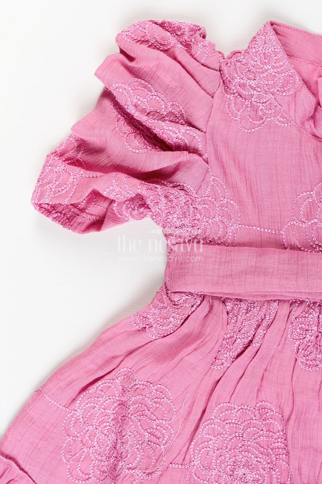 Baby girl cotton frock with embroidery for birthday and festive wear