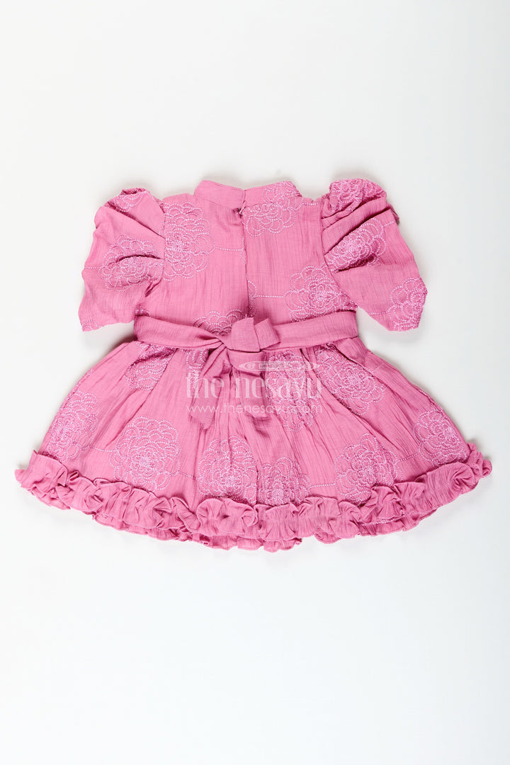 Baby girl cotton frock with embroidery for birthday and festive wear