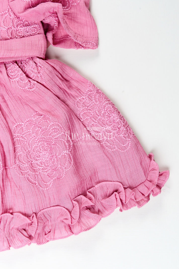 Baby girl cotton frock with embroidery for birthday and festive wear