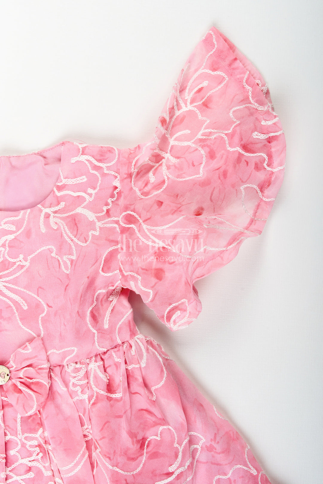 Baby girl digital print frock with embroidery for party wear