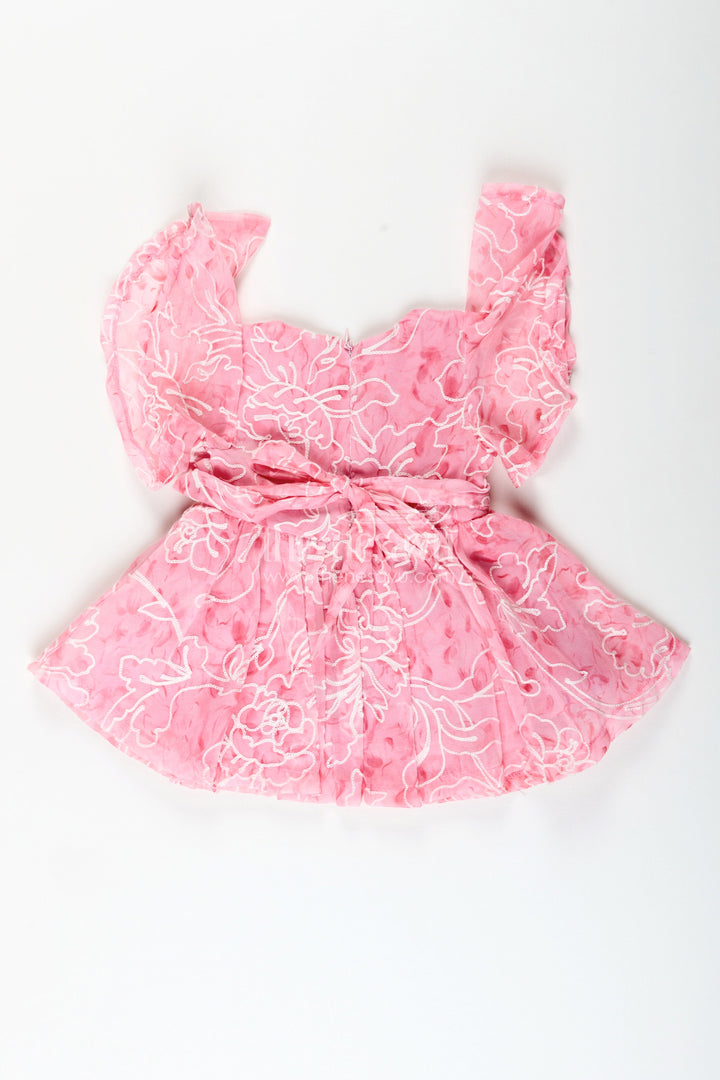 Baby girl digital print frock with embroidery for party wear