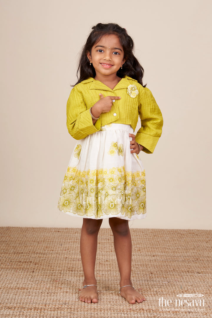 Hand-embroidered cotton frock for baby girls with soft pastel finish
