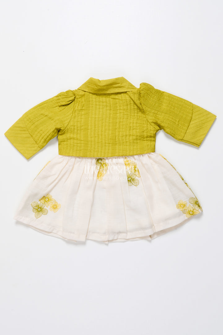 Hand-embroidered cotton frock for baby girls with soft pastel finish