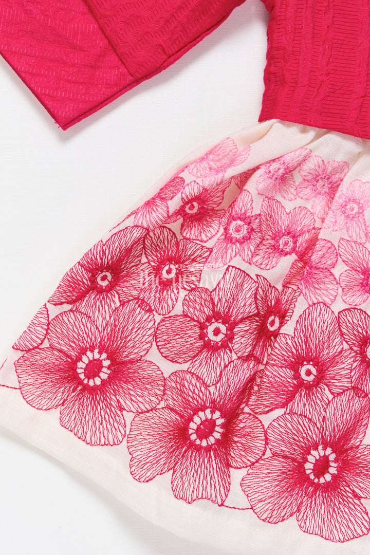 Baby cotton embroidered frock with formal collar design