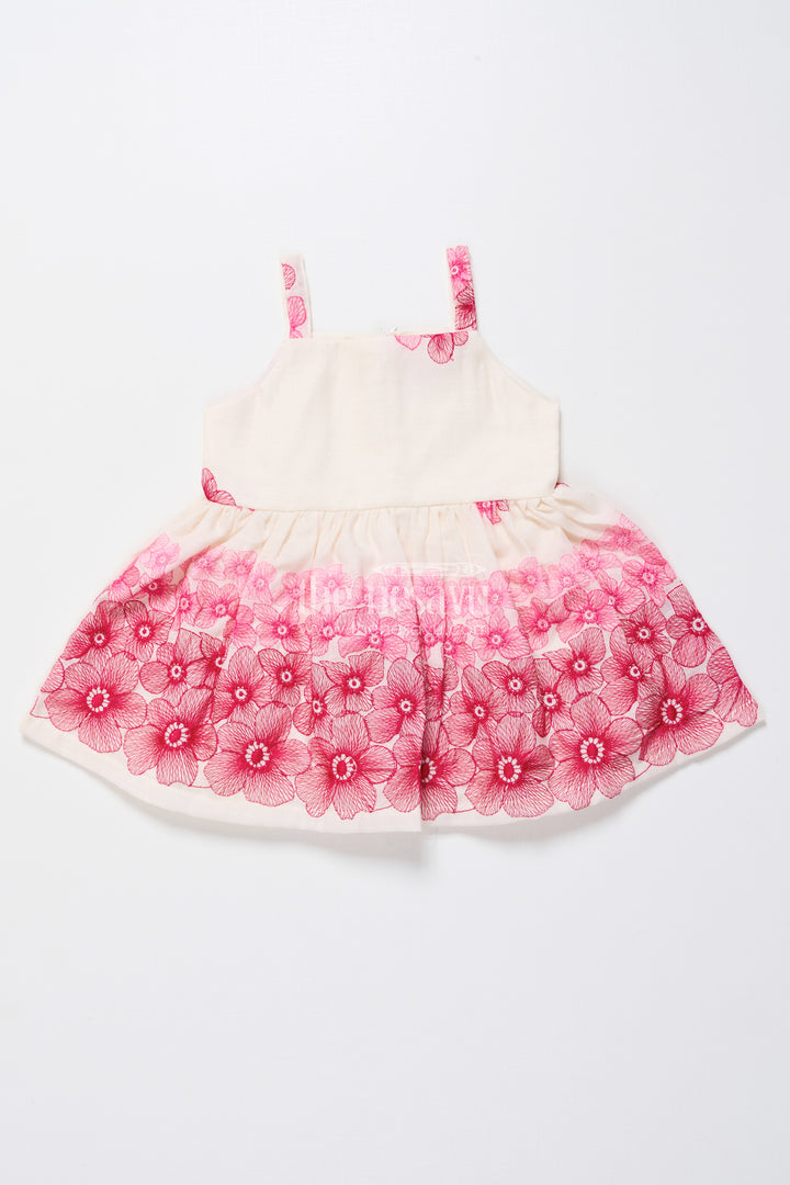 Baby cotton embroidered frock with formal collar design