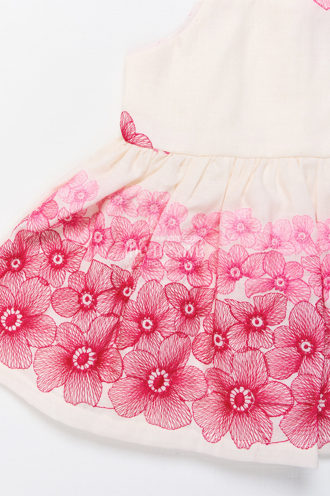 Baby cotton embroidered frock with formal collar design