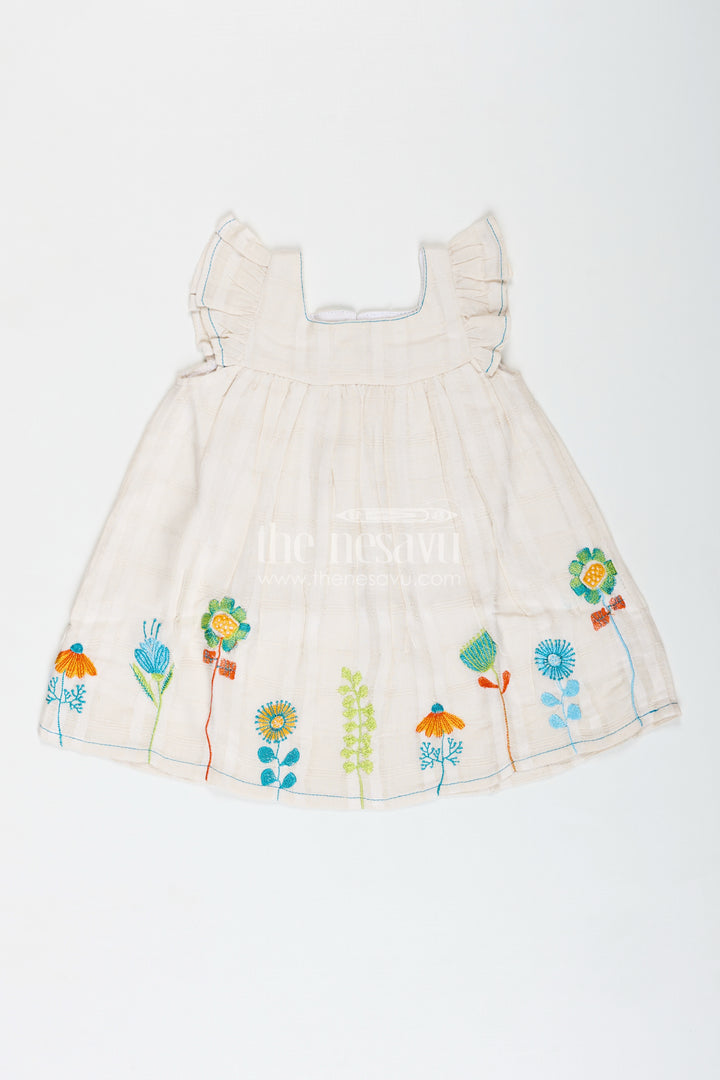 Baby Girl Cotton Dress With Floral Embroidery