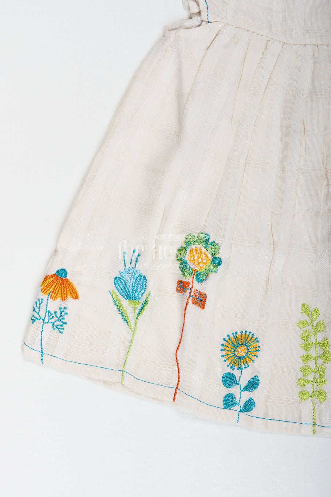 Baby Girl Cotton Dress With Floral Embroidery