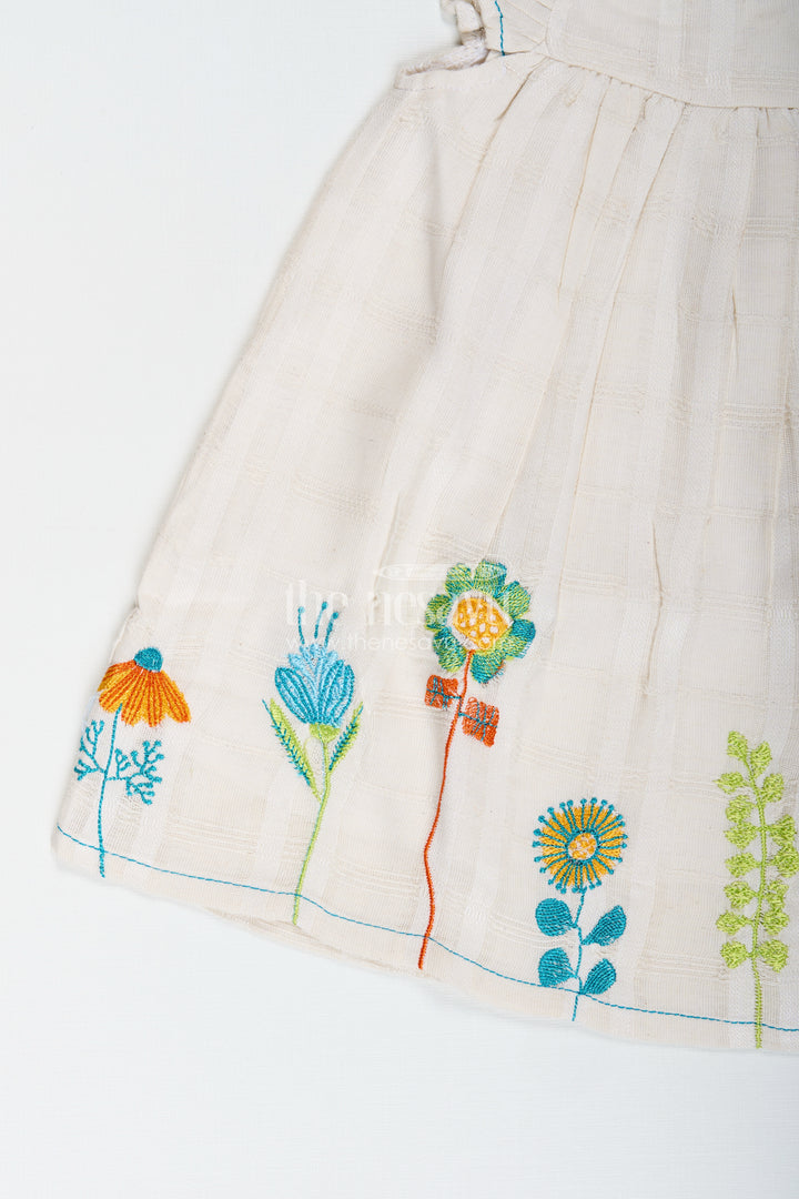 Baby Girl Cotton Dress With Floral Embroidery