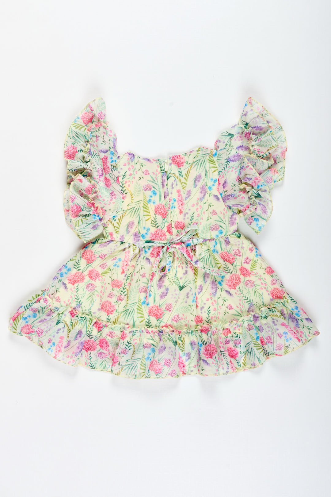 Floral Print Georgette Frock For Toddler Girls