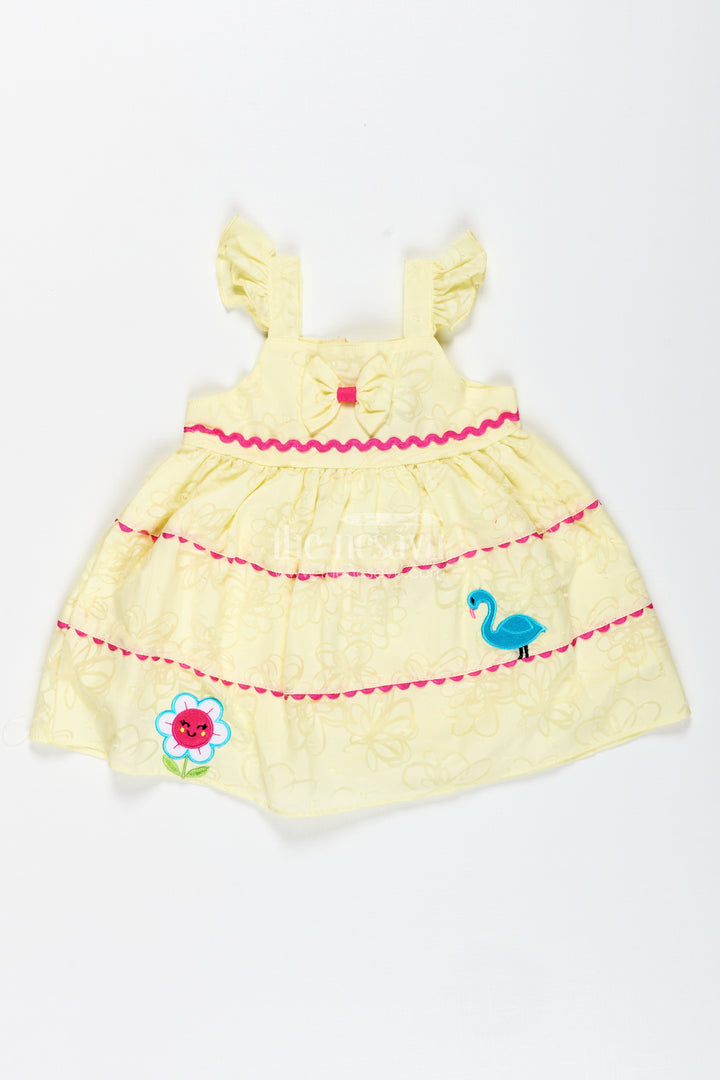 Cartoon Print Frock For Baby Girls Daily Wear