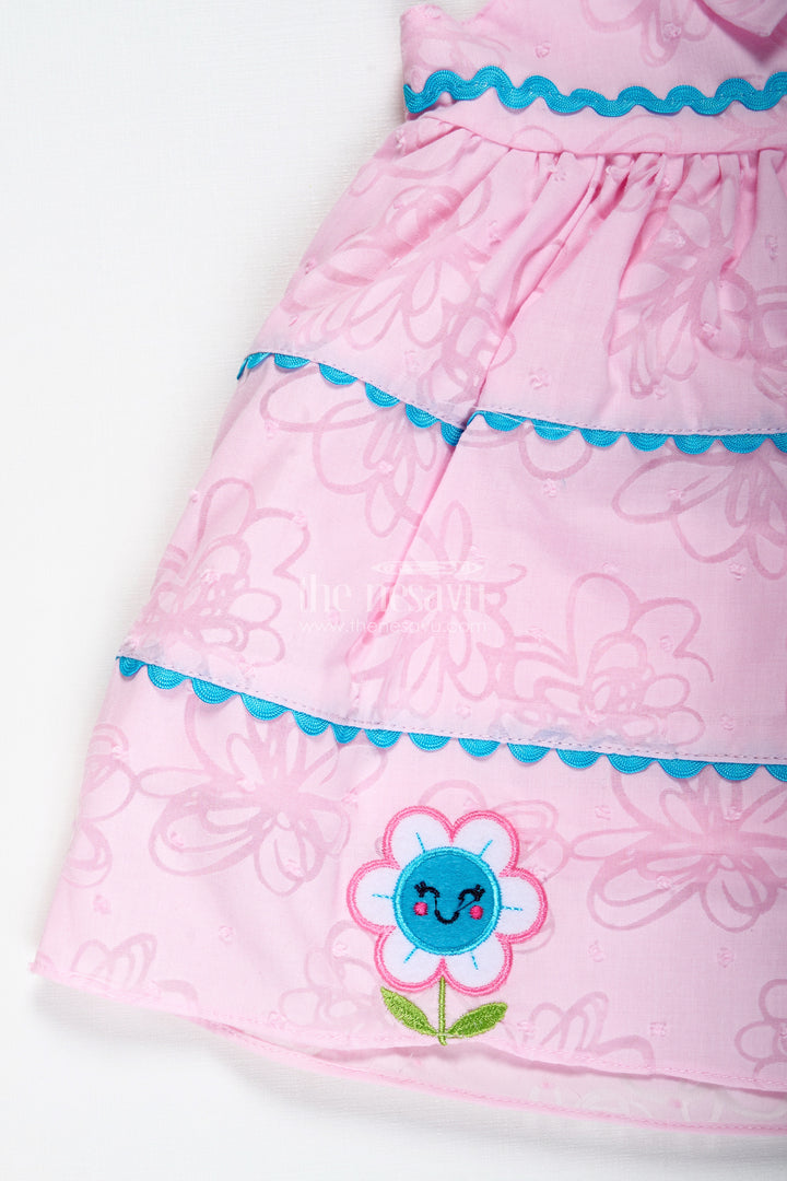 Cartoon Embroidered Dress For Toddler Girls Play Wear