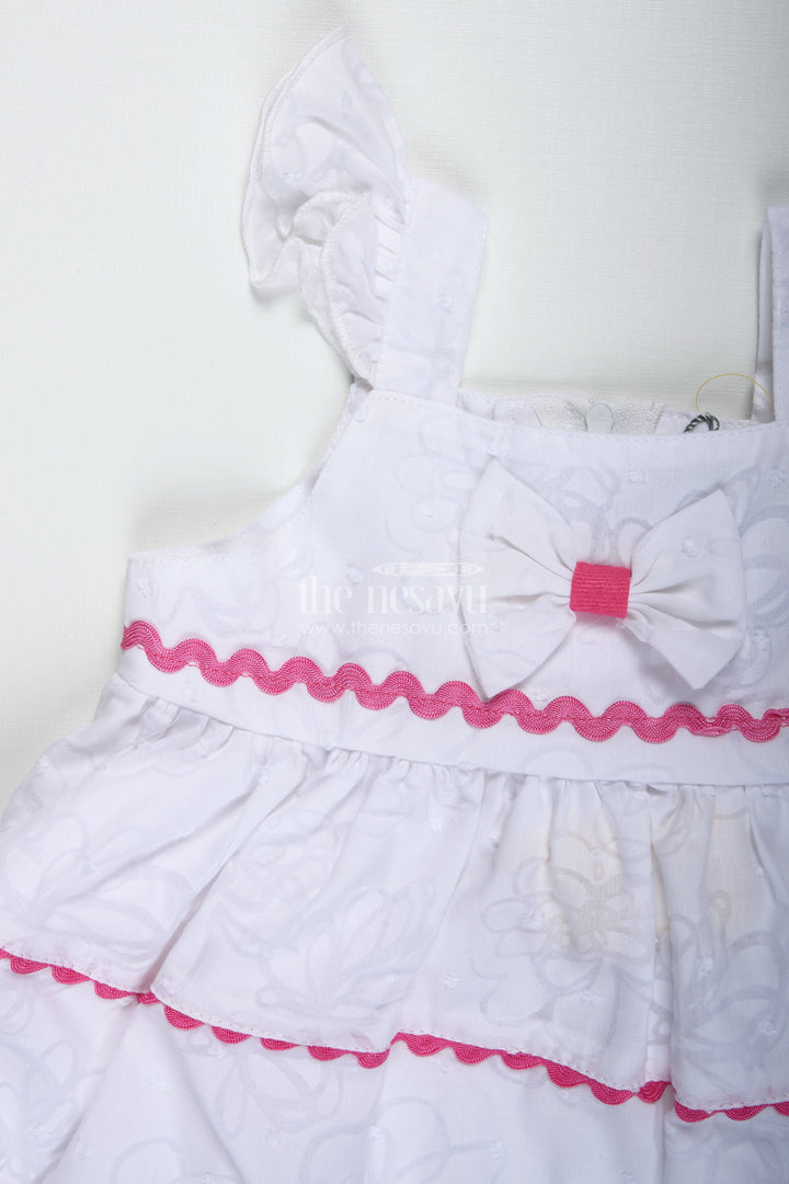 Playful Cartoon Frock For Baby Girls With Embroidery