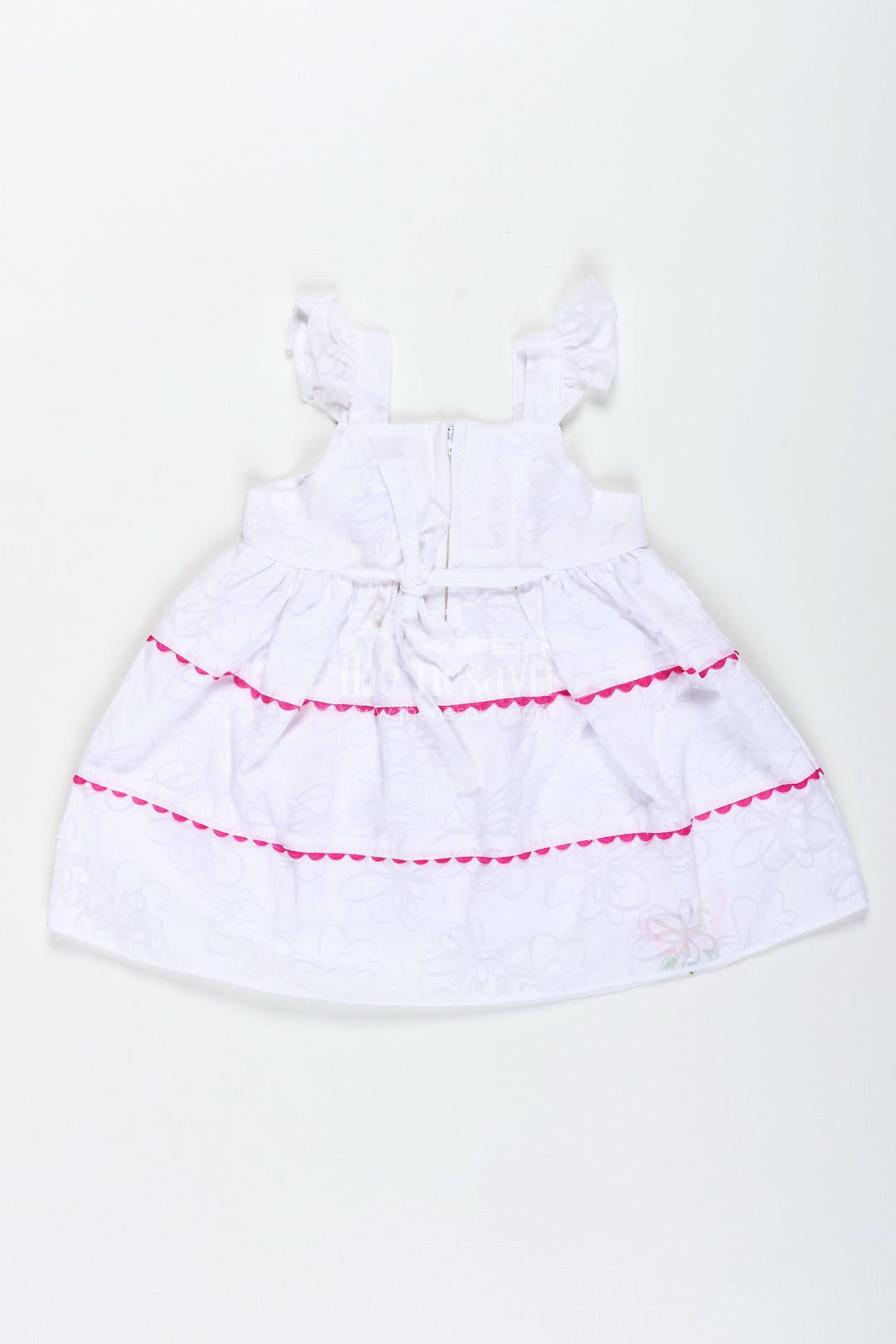 Playful Cartoon Frock For Baby Girls With Embroidery