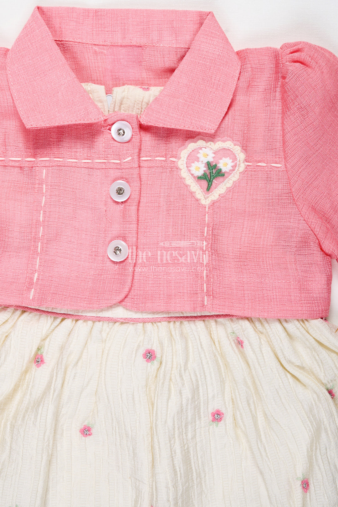 Everyday Cotton Outfit Set For Baby Girls With Embroidery