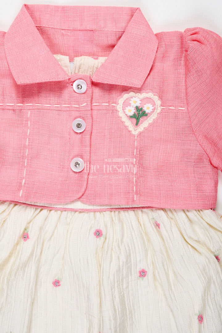 Everyday Cotton Outfit Set For Baby Girls With Embroidery