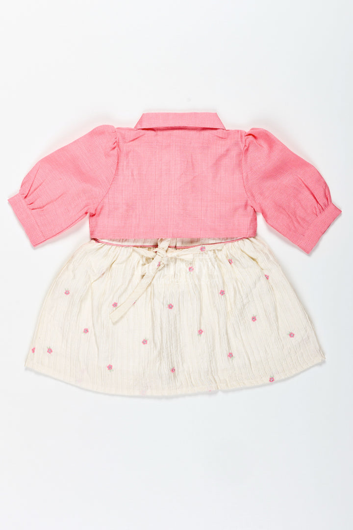 Everyday Cotton Outfit Set For Baby Girls With Embroidery