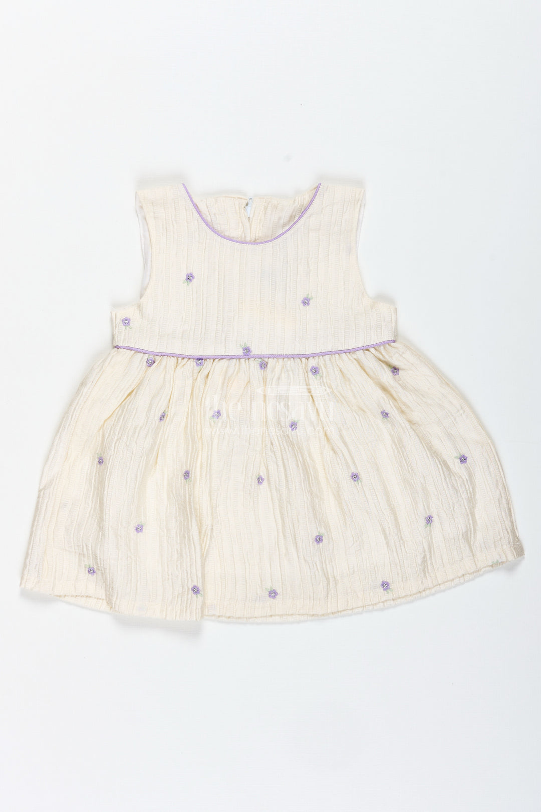 Cotton Floral Embroidered Dress For Baby Girls