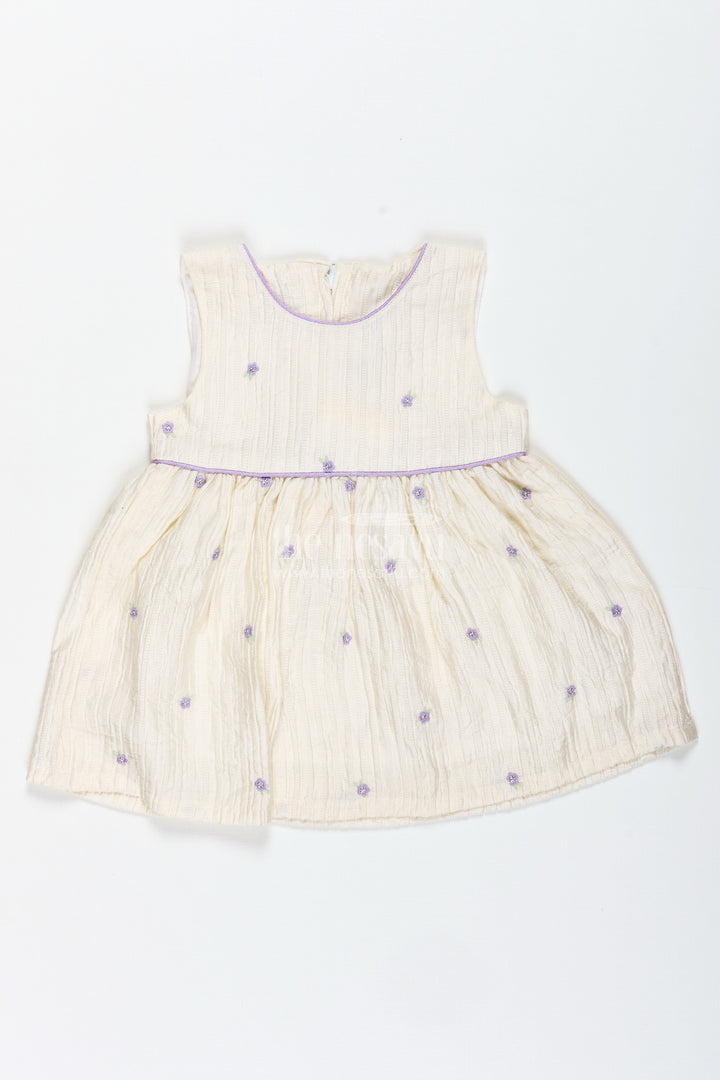 Cotton Floral Embroidered Dress For Baby Girls