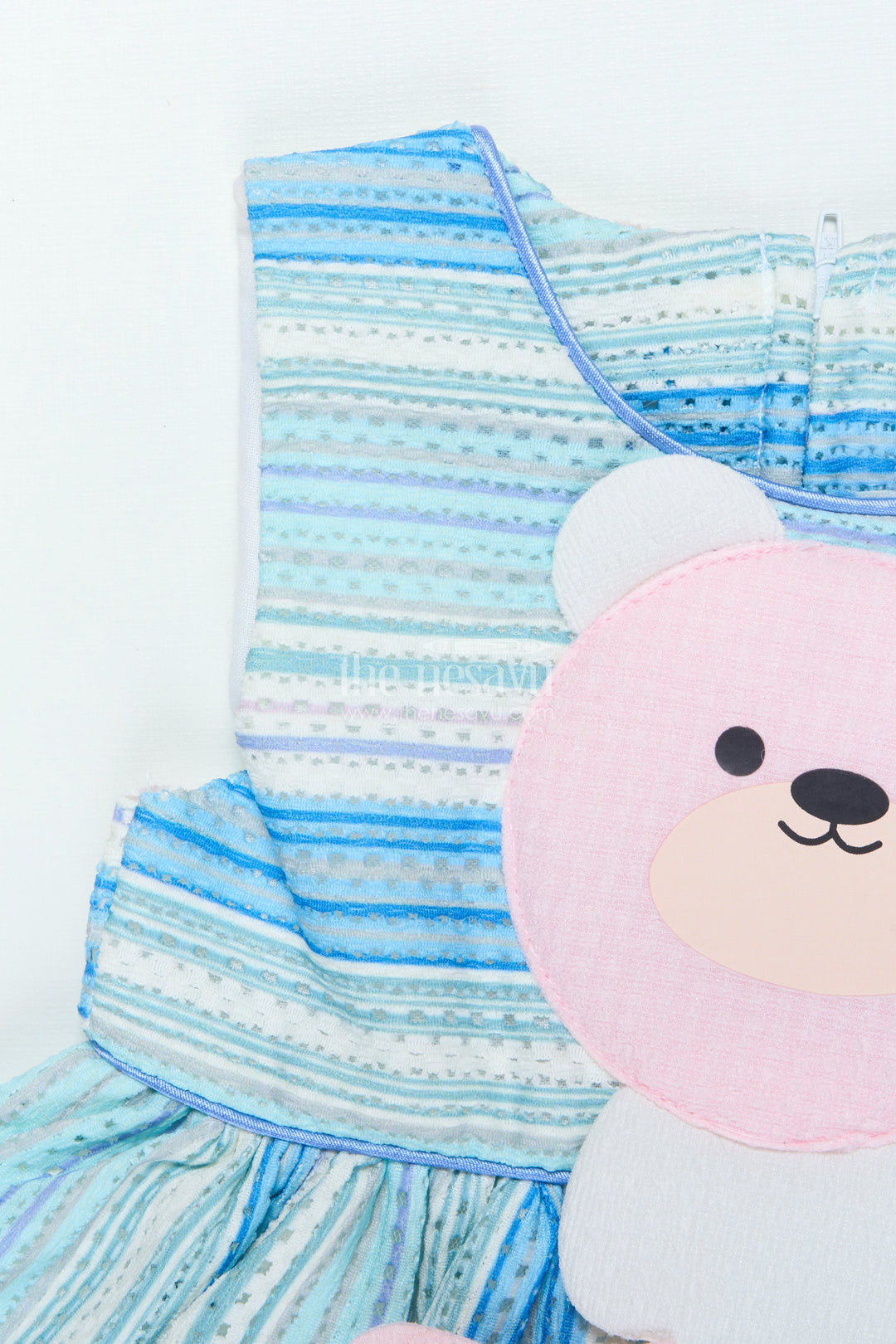 Baby Girl Cotton Frock with Soft Stripes and Plush Toy Detail