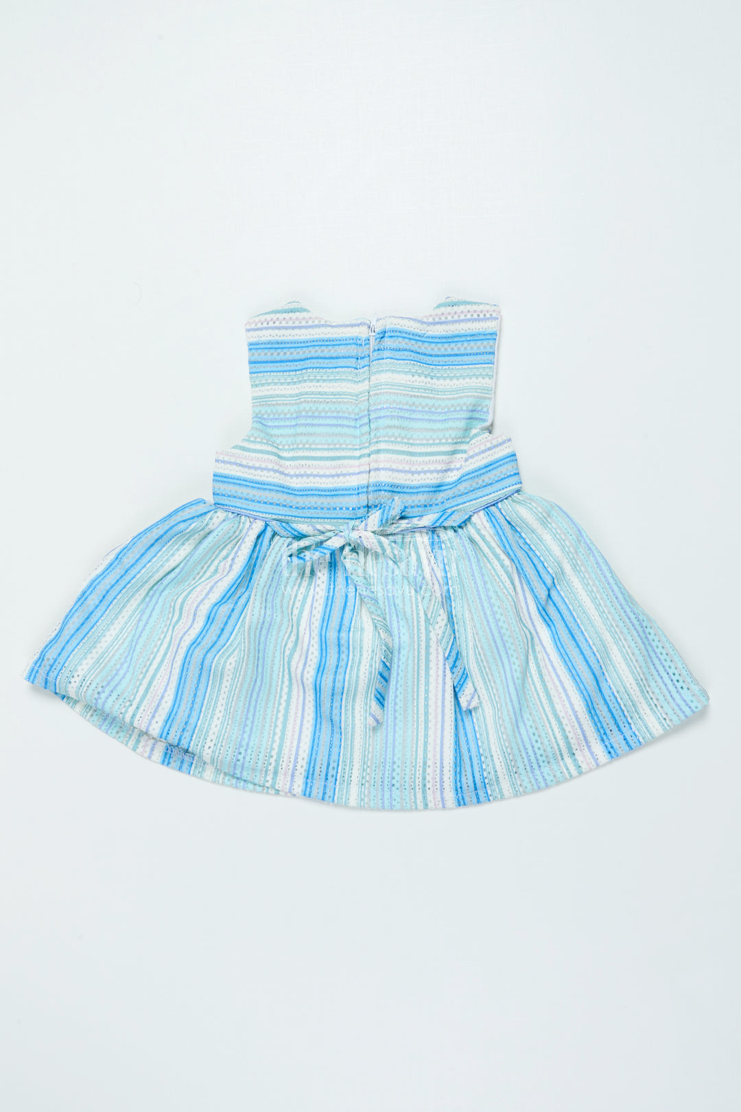 Baby Girl Cotton Frock with Soft Stripes and Plush Toy Detail