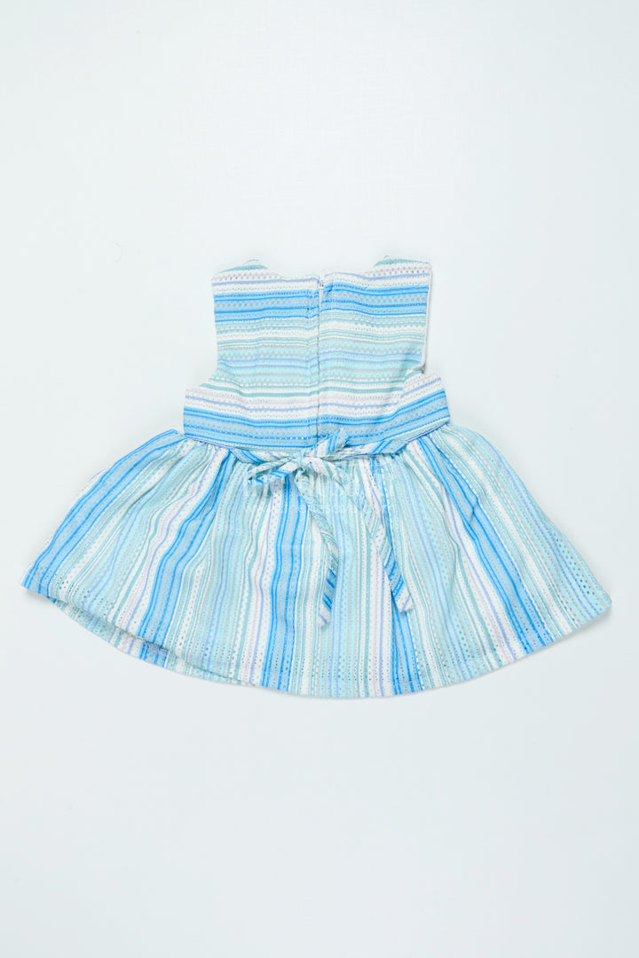 Baby Girl Cotton Frock with Soft Stripes and Plush Toy Detail