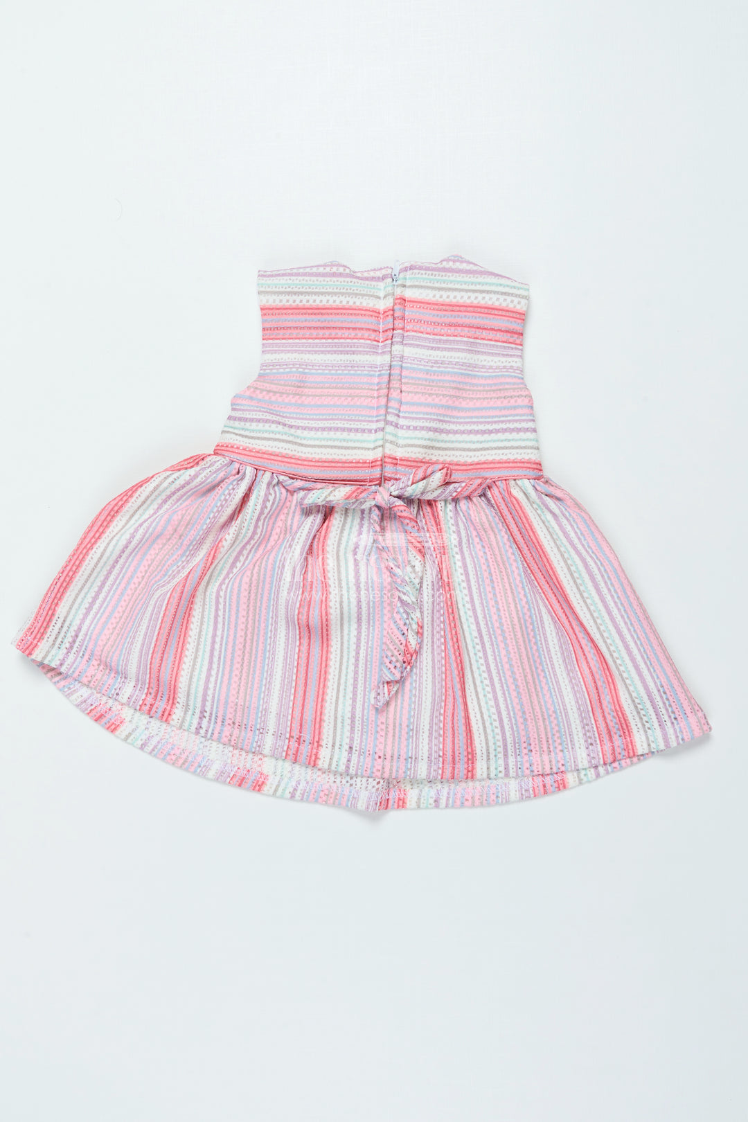 Baby Cotton Frock with Toy Patch Soft and Playful Striped Design