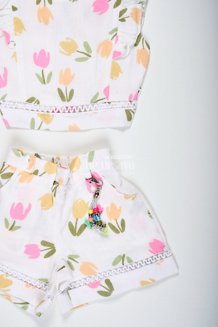 Baby Girl Cotton Muslin Set With Floral Print For Summer Playdates