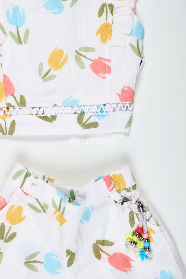 Baby Girl Tulip Print Muslin Set For Sunny Day Outings