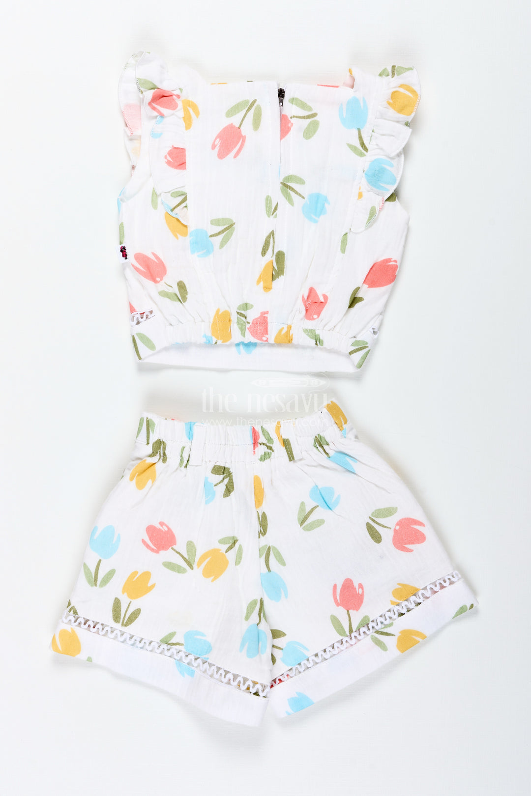 Baby Girl Tulip Print Muslin Set For Sunny Day Outings