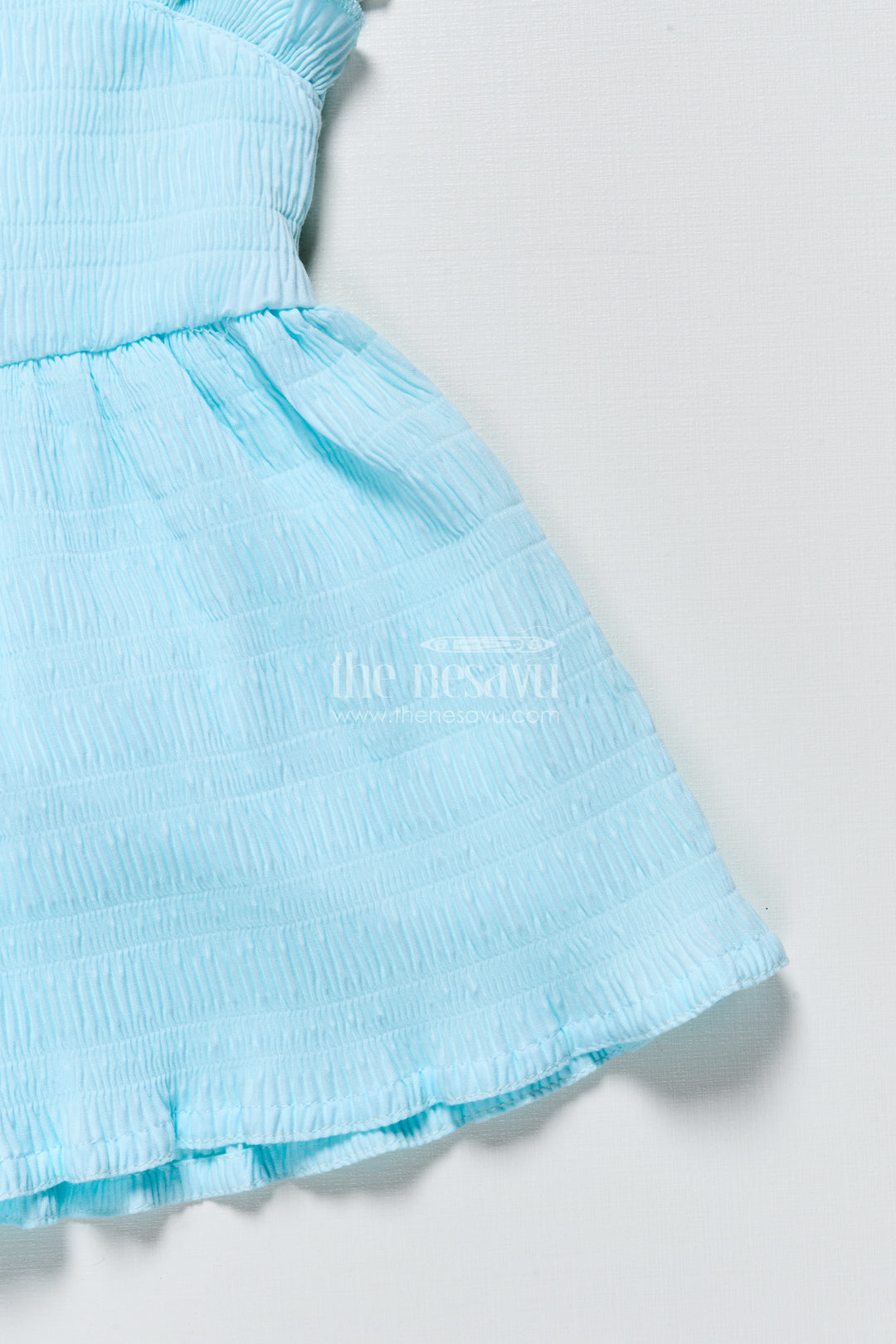 Baby frock in seersucker cotton with multicolor butterfly patch Pink