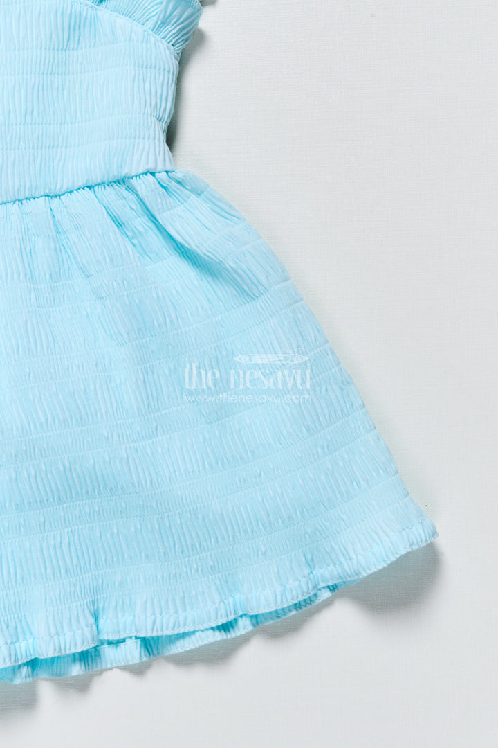 Baby frock in seersucker cotton with multicolor butterfly patch Pink