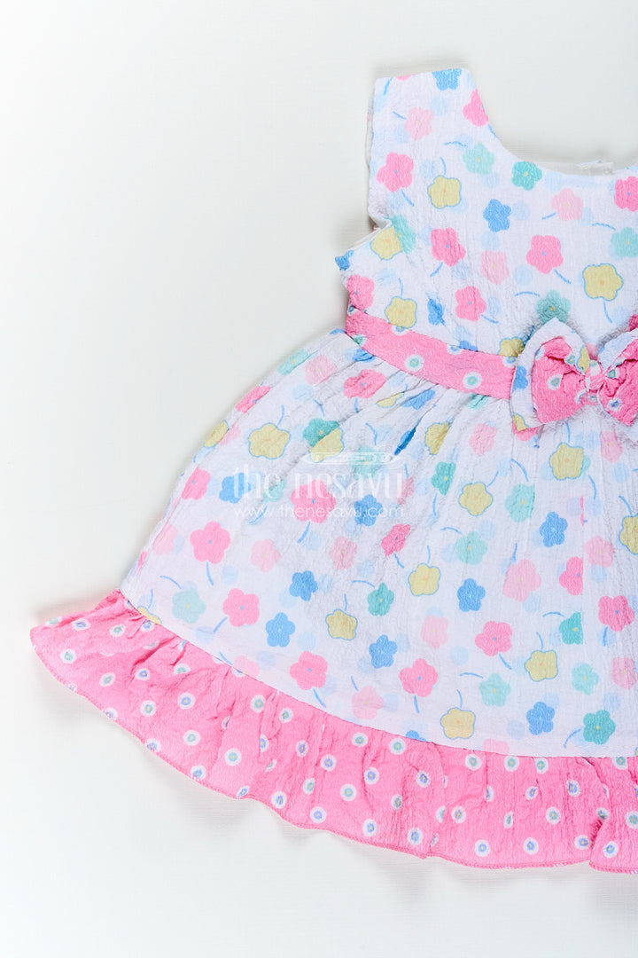 Baby girl cotton frock with bow and floral print for casual summer days