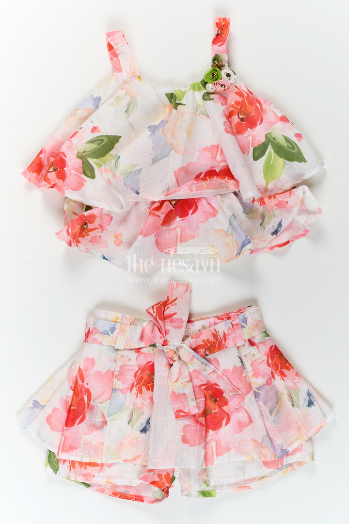 Girls casual floral set for summer outings and travel days