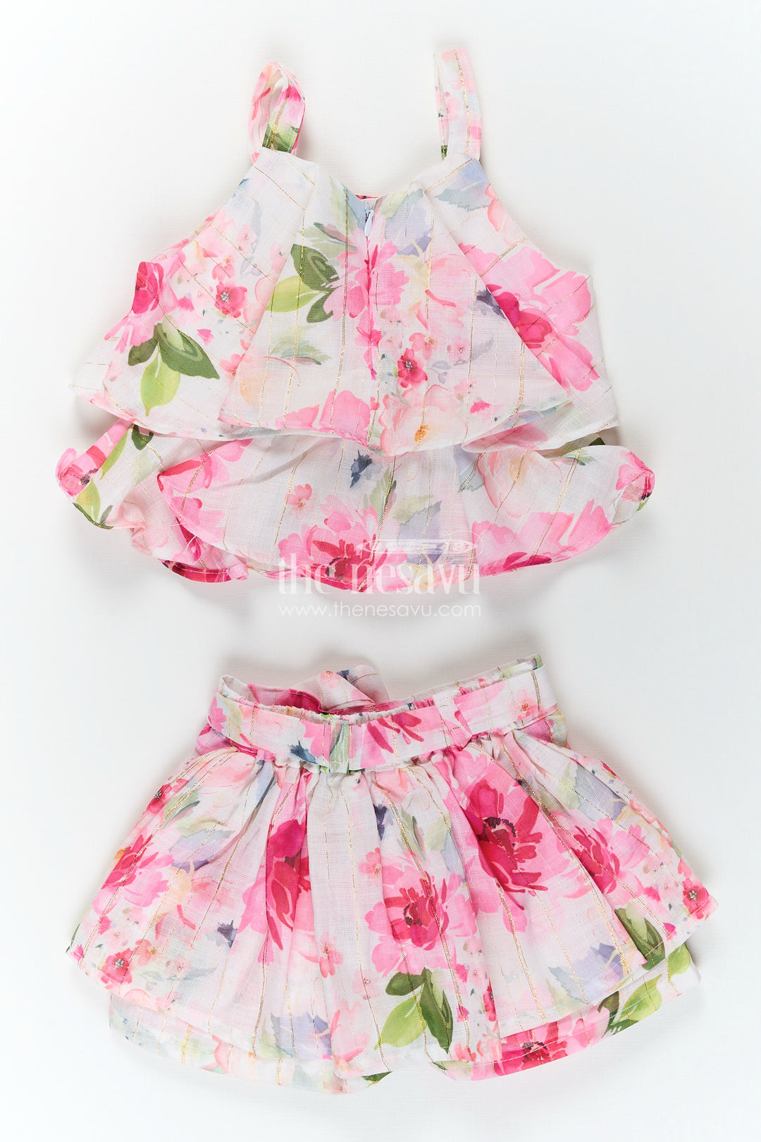 Sleeveless floral casual set for toddler girls for outings and summer wear