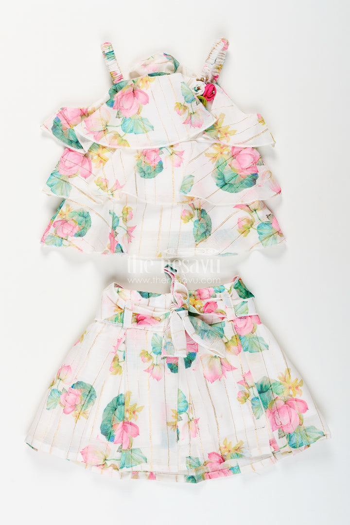 Girls floral skirt set for birthdays and casual outings