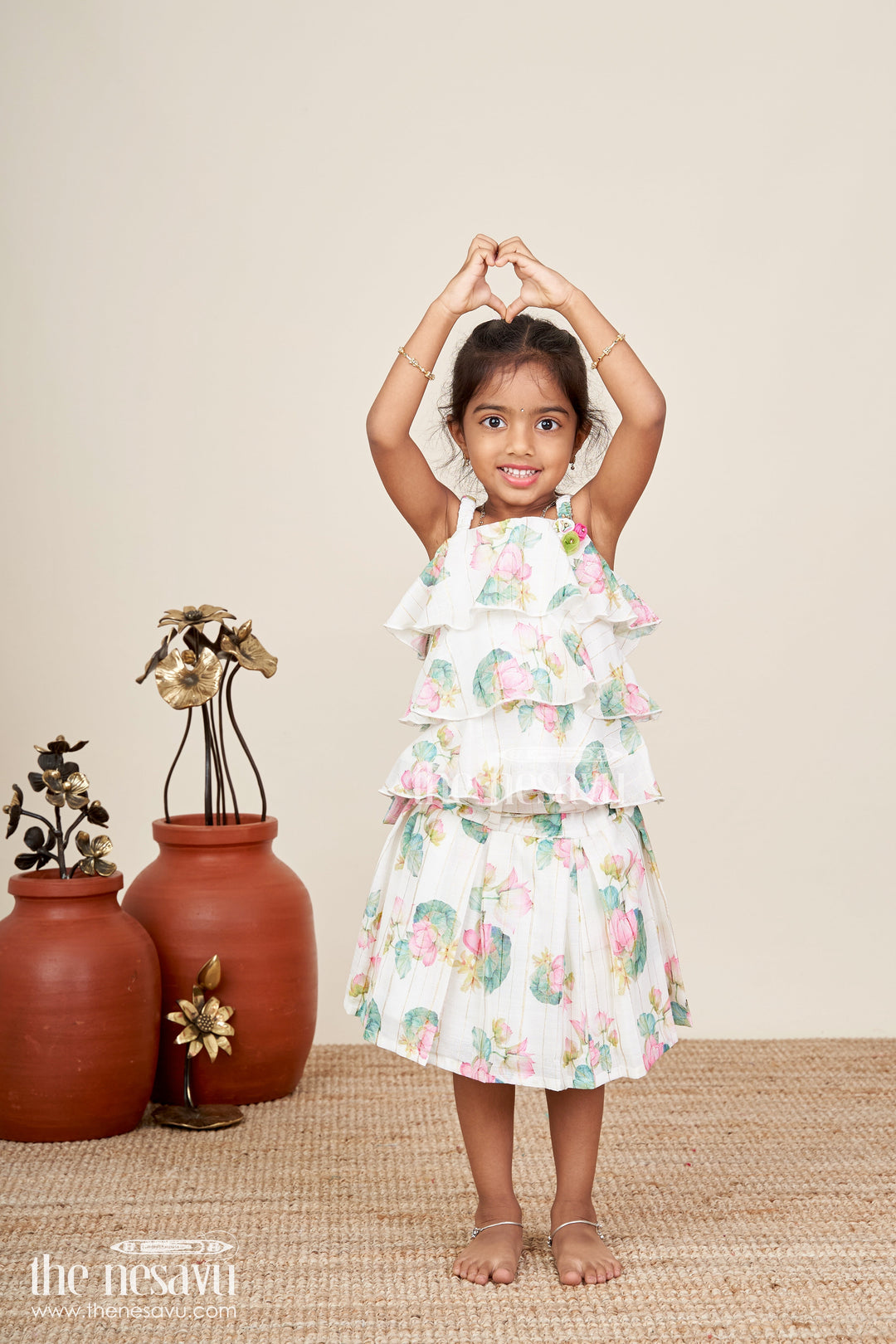 Girls floral skirt set for birthdays and casual outings