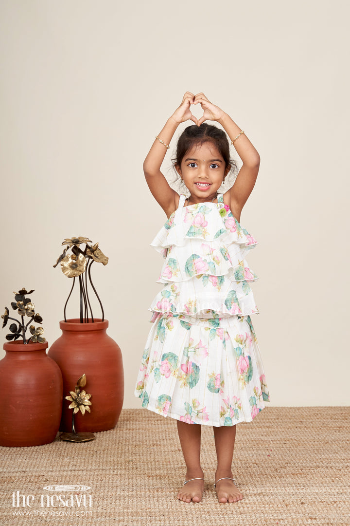 Girls floral skirt set for birthdays and casual outings