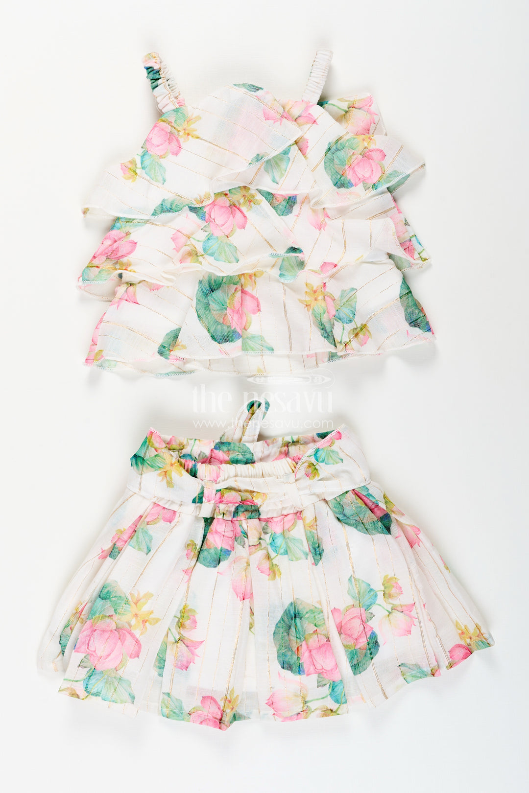 Girls floral skirt set for birthdays and casual outings