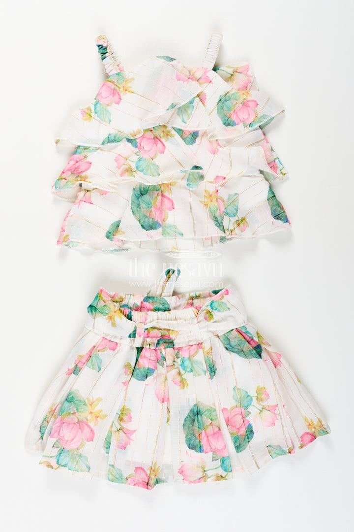 Girls floral skirt set for birthdays and casual outings