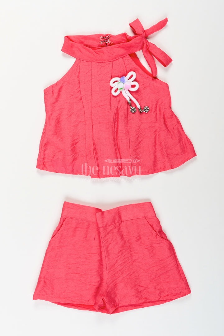 Girls halter neck shorts set for playdates and holidays