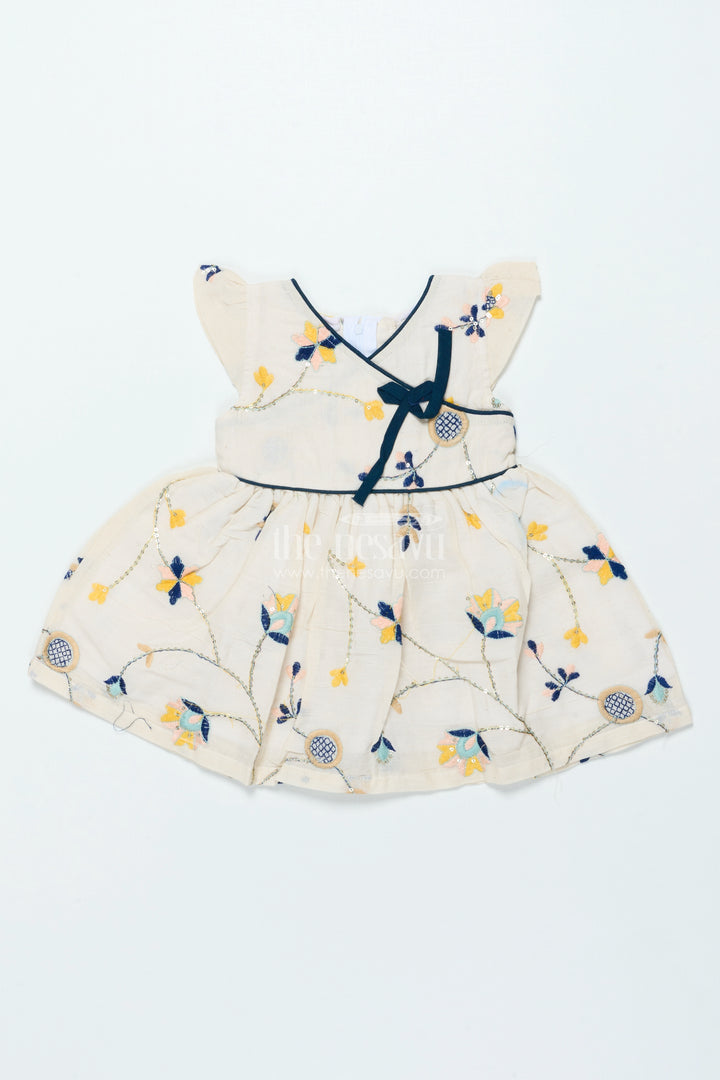 Embroidered Baby Frock for Traditional Rituals and Birthday Poojas