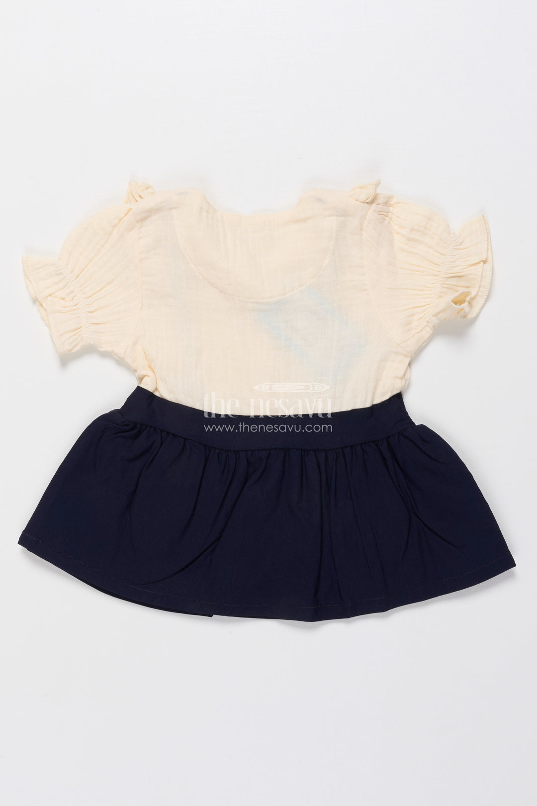 Muslin Cotton Frock for Baby Girls with Bow Detail and Button Front