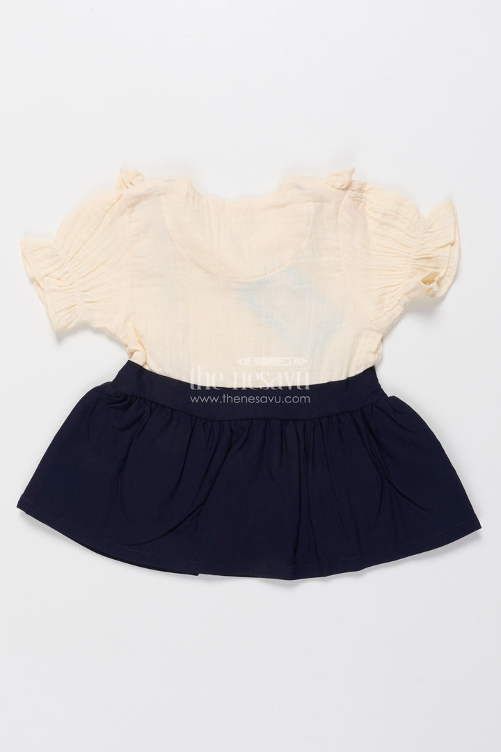 Muslin Cotton Frock for Baby Girls with Bow Detail and Button Front