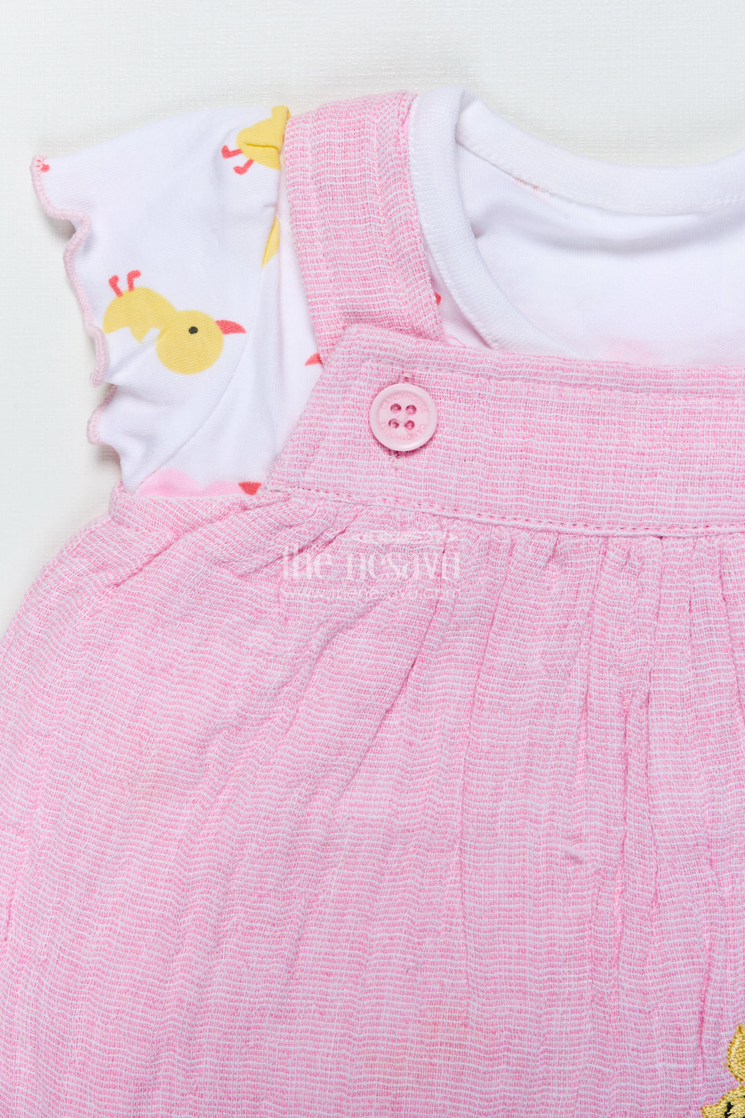 Baby Girl Frock with Embroidered Ducks for Playful Outings and Photo Days